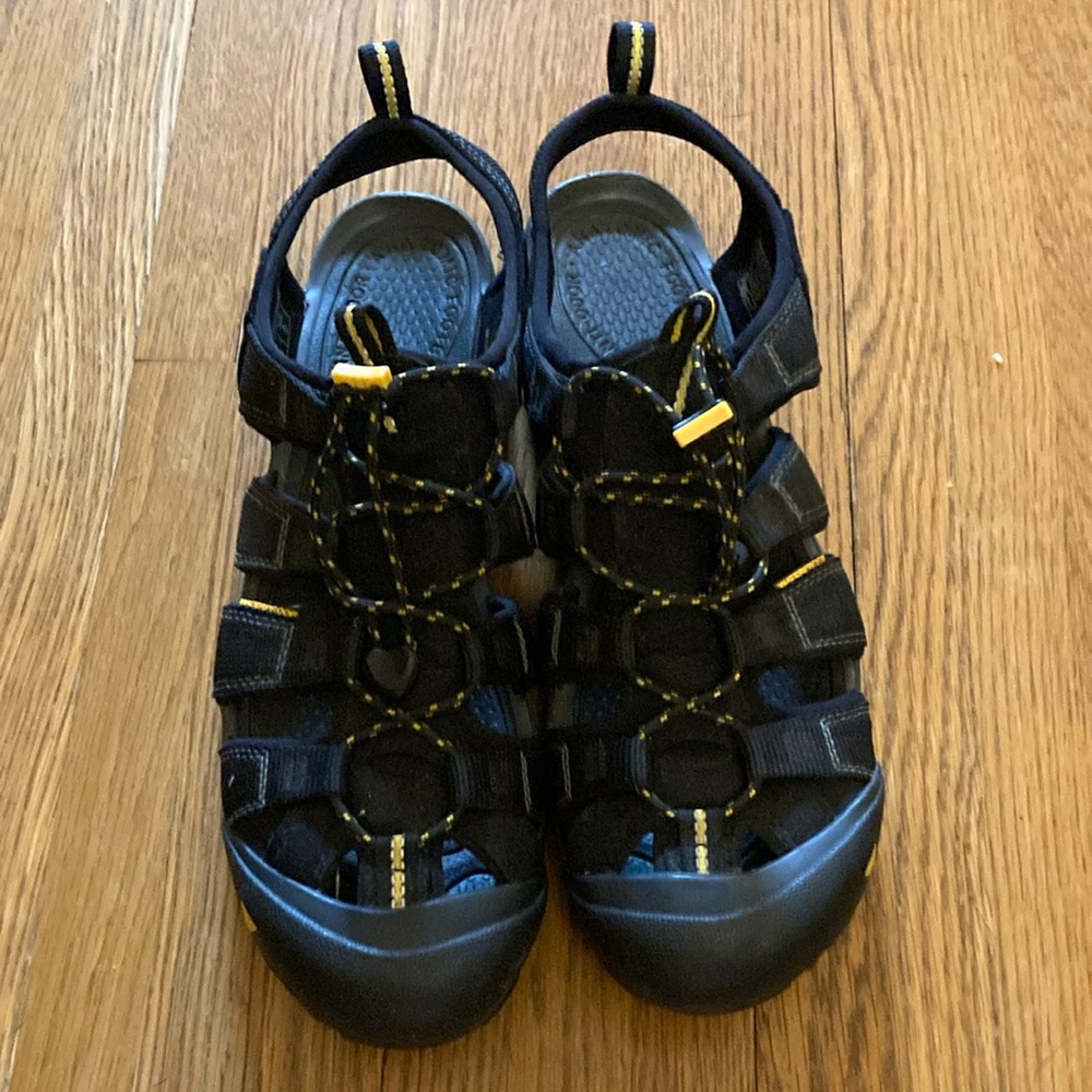 Keen Black and Yellow Sandals with Durable Rubber Soles